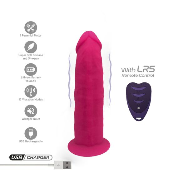 Фалоімітатор з вібрацією SilexD Henry Vibro Pink (MODEL 2 size 7in) + LRS, діаметр 4,4 см | Зображення 7