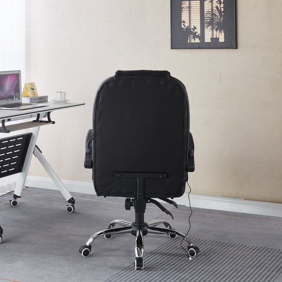 Крісло офісне з масажем та підставкою для ніг Bonro Бонро B-6071 чорне (42412123) | Зображення 3