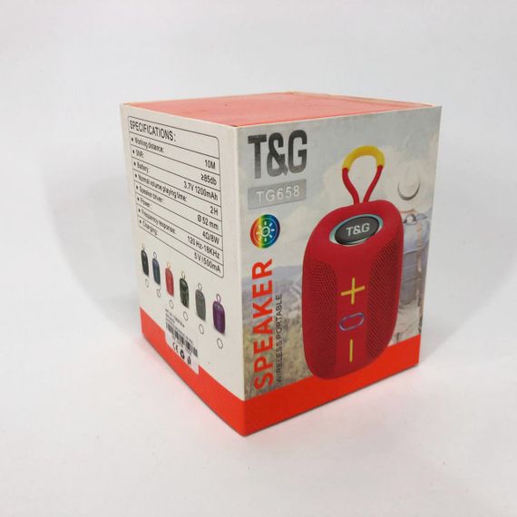 Светомузыкальная портативная колонка TG658, Блютуз колонка с радио с rgb светомузыкой PU-15 | Зображення 5
