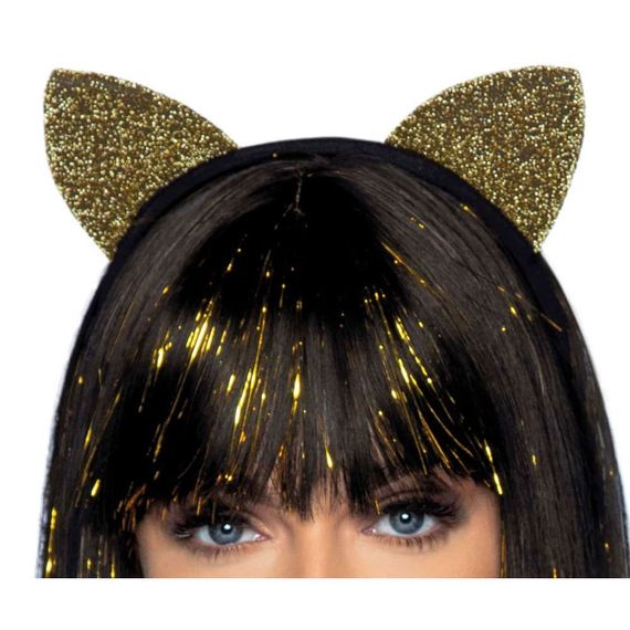 Пов'язка на голову з котячими вушками Leg Avenue Glitter cat ear headband O/S | Зображення 1