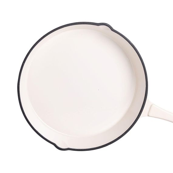 Набір чавунного посуду для приготування 3 каструлі та сковорода з емальованим покриттям Бежевий HP-1-6 | Зображення 5