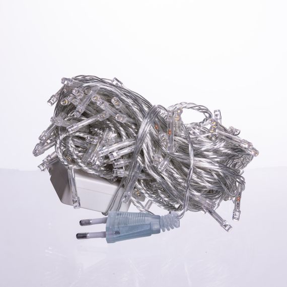 Новорічна гірлянда кімнатна нитка 10 м 120 LED кімнатна гірлянда білий провід Жовте світло W120LED10MWY | Зображення 3