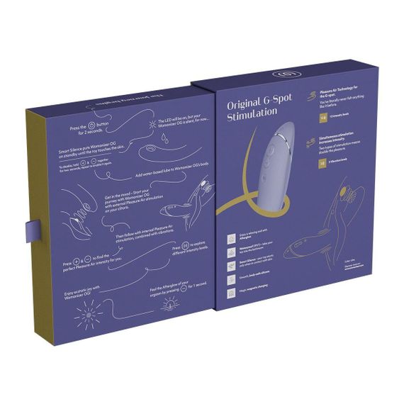 Вакуумный стимулятор для точки G и клитора с вибрацией Womanizer OG Lilac, 12 уровней, 3 режима sexstyle | Зображення 8