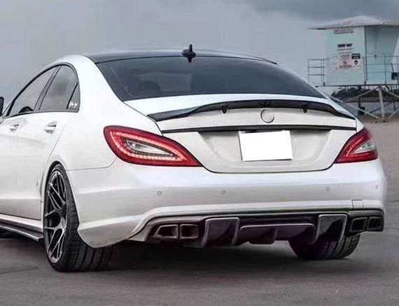 Дифузор заднього бампера (для AMG-Line/CLS63 AMG 2011-2014, Карбон) для Mercedes CLS C218 рр | Зображення 2