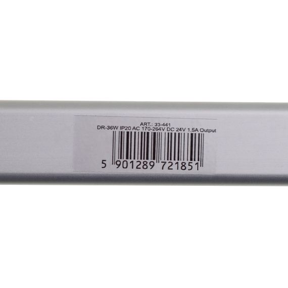Блок питания светодиодный 1,5A DR-36W IP20 AC 170-264V DC 24V 1,5A | Зображення 6