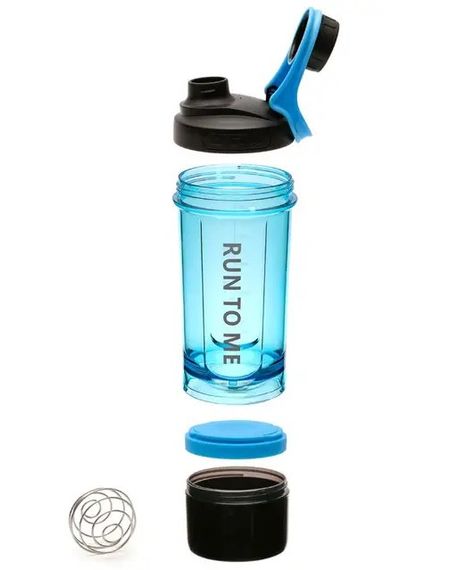 Шейкер спортивний з контейнером Casno 600 мл KXN-1199 з вінчиком Синій (KXN-1199_Blue) | Зображення 6