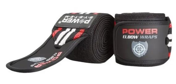 Бинти на лікоть Power System PS-3600 Elbow Wraps Red/Black (пара) (PS-3600_Red-Black) | Зображення 2