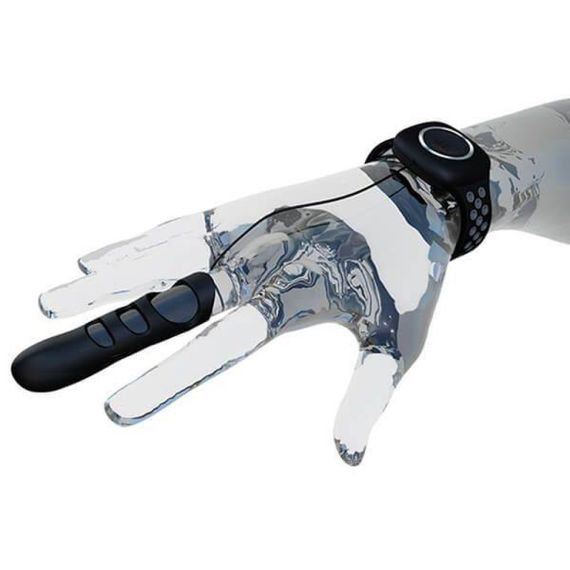 Вібронасадка на палець з браслетом Adrien Lastic чорно-сірий, розмір L sexstyle | Зображення 2