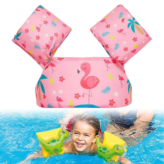 Плавальний жилет Фламінго, рожевий жилет із нарукавниками, надувний жилет для дівчаток | Зображення 1