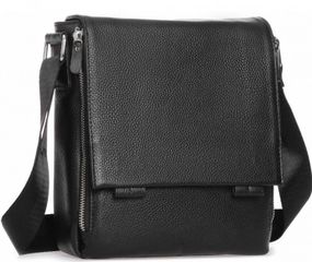 Чоловіча сумка з натуральної шкіри Tiding Bag чорна
