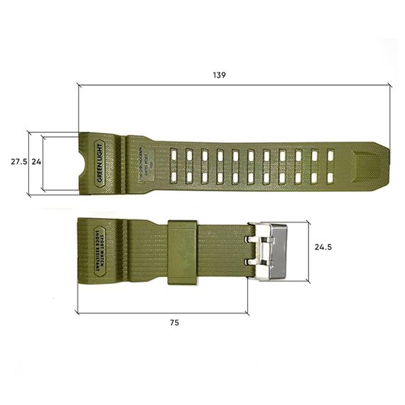 Ремінець для годинника Годинник S2kmei 1155/1155B Army Green | Зображення 2