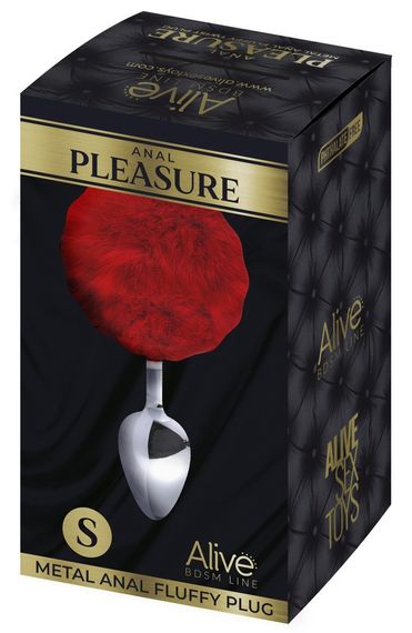 Анальна пробка - Alive Metal Anal Fluffy Plug S sexstyle