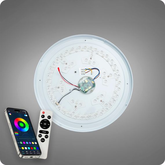 Люстра світлодіодна 517 Dlight RGB з пультом і  колонкою 70Вт Білий (02161) | Зображення 7