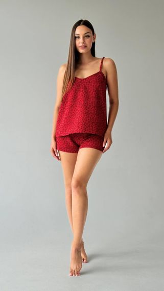 Піжамний комплект з візерунками у червоному кольорі | Зображення 1