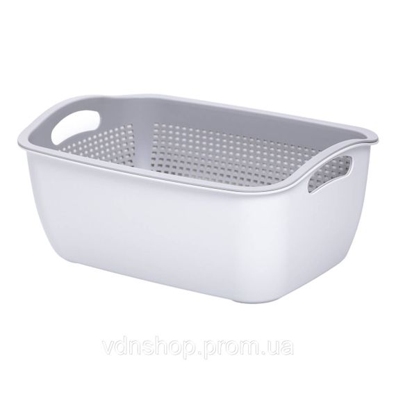 Корзина-друшлак 2 в 1 для мытья овощей, фруктов и зелени 29.5×21×11 (см) Серый HP-45-6G