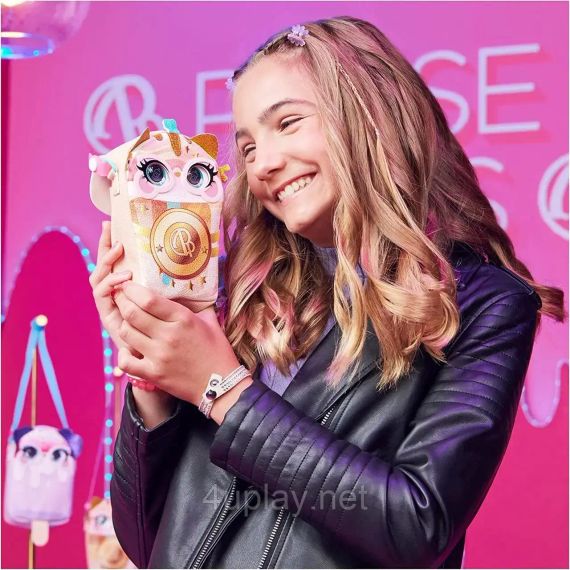 Інтерактивна сумочка на пояс зі світлом Кішка Purse Pets Catpuchino Interactive Pet Toy & Girls Crossbody Bag | Зображення 6