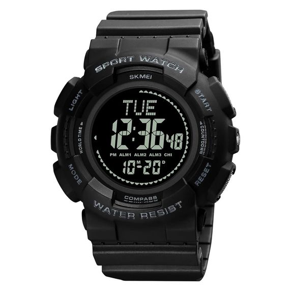 Чоловічий годинник Skmei 2077BK Black + Compass
