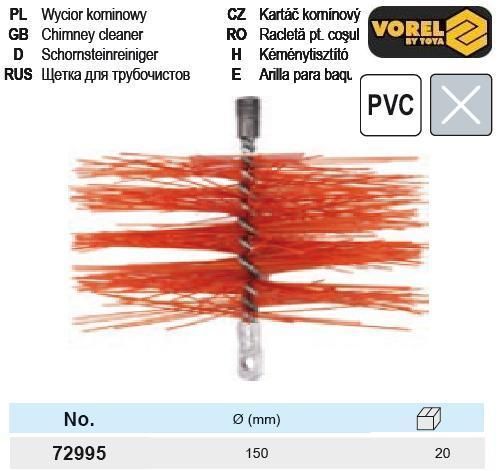 Йорж Польща щітка для чищення димоходу PVC 150 VOREL-72995