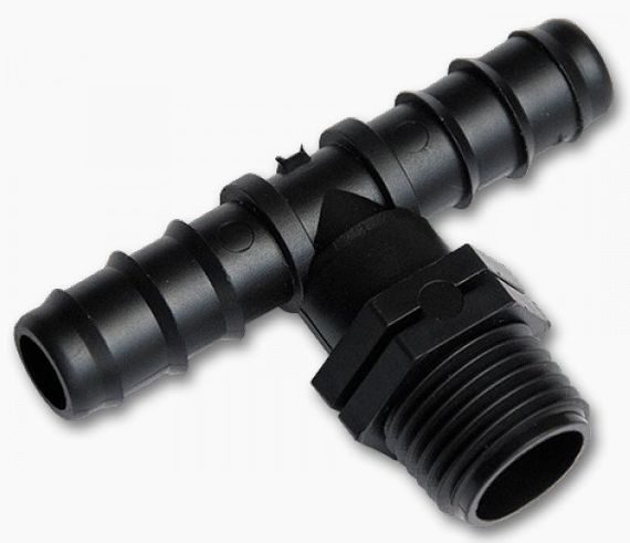 Трійник Bradas із зовнішньою різьбою 1/2" штуцер під трубку 16 мм 25 шт