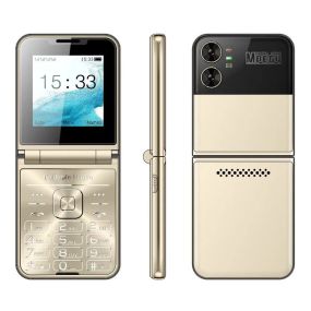 Кнопковий мобільний телефон розкладачка AIEK Flilo 4 на 4 сім картки Gold