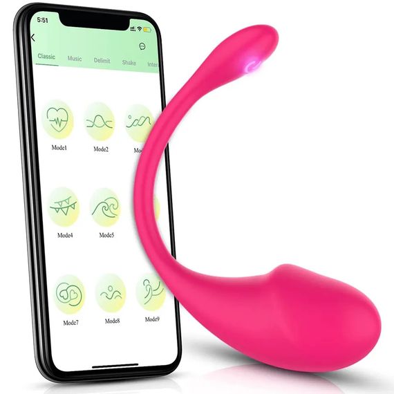 Вагінальне віброяйце "Egg Vibrator", смарт управління, колір рожевий, 9 режимів вібрації Sex Aura