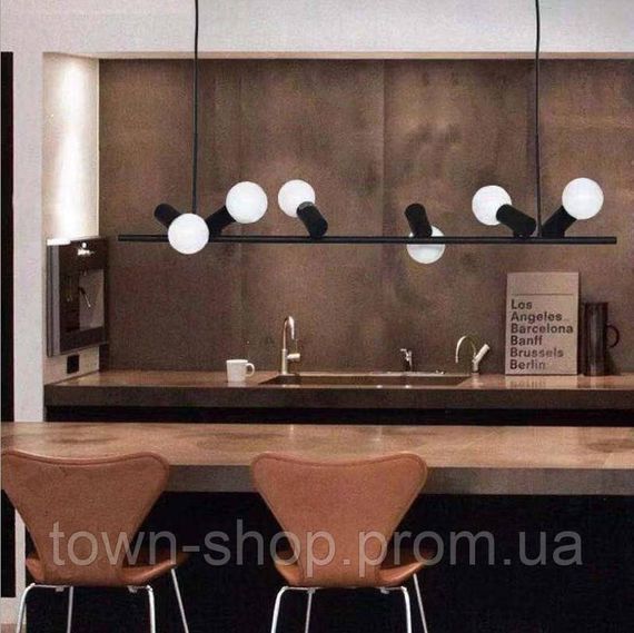 Люстра потолочная подвесная в стиле LOFT (лофт) JU18/6 Черный 30-150х20х91 см. | Зображення 8