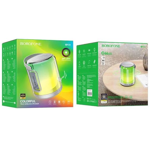 Bluetooth Колонка Borofone BR30 Auspicious colorful sports Gray | Зображення 3