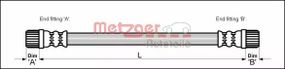 Шланг гальмівний PEUGEOT PARTNER, CITROfreeN XSARA, METZGER (4111152)