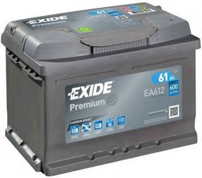Акумулятор Exide Premium (242×175×175), 61Ач, 600А, R+ EXIDE EA612 на AUDI 80 Avant (8C, B4)