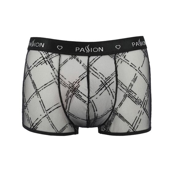Чоловічі прозорі боксери Passion 032 SHORT JAMES XXL/XXXL Black, сітка | Зображення 4
