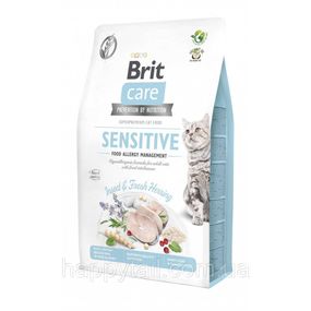 Корм сухой Brit Care Cat Grain Free Insect для взрослых котов с пищевой непереносимостью с насекомыми и рыбой 2 кг