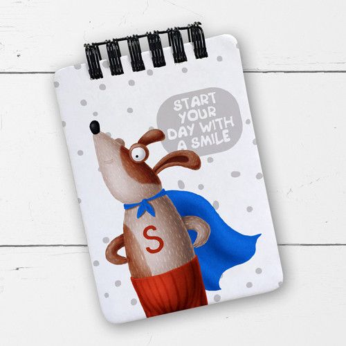 Блокнот на пружине A7 Start your day with a smile (BL7_20J009)