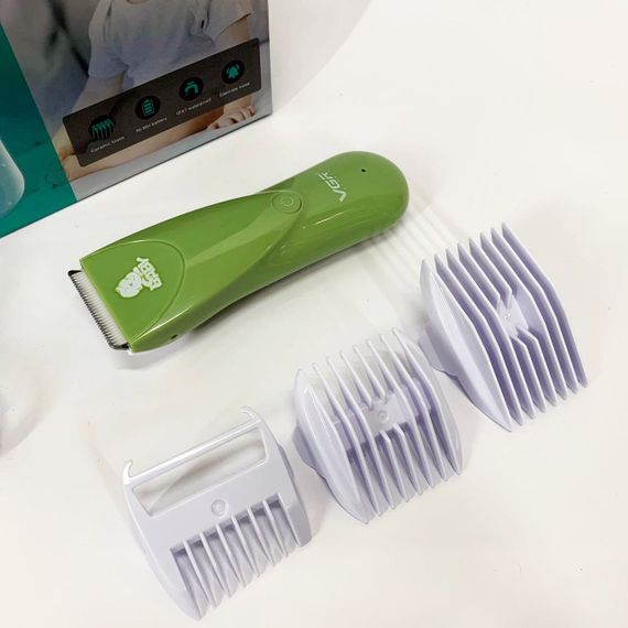 Дуже тиха бездротова машинка для стрижки волосся дітей VGR V-150 з насадками. Колір: зелений | Зображення 3