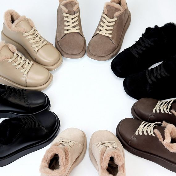 Мега стильные теплые черные туфли автоледи натуральная замша цвет на выбор | Зображення 9