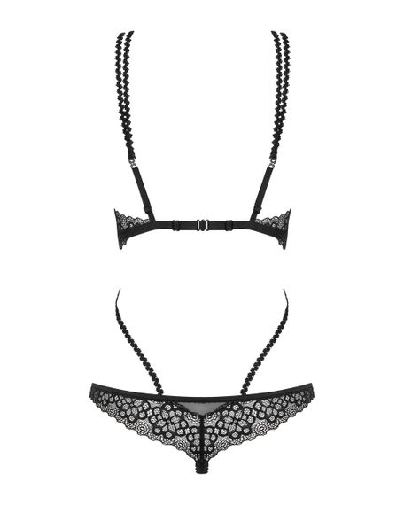 Боді Obsessive Liferia з відкритими грудьми, чорне, S/M sexstyle | Зображення 3