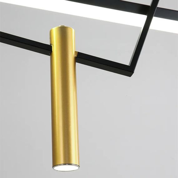 Люстра світлодіодна підвісна LED світильник для квартири на стелю лед 27174 Чорний 60-150х15х120 см. | Зображення 9