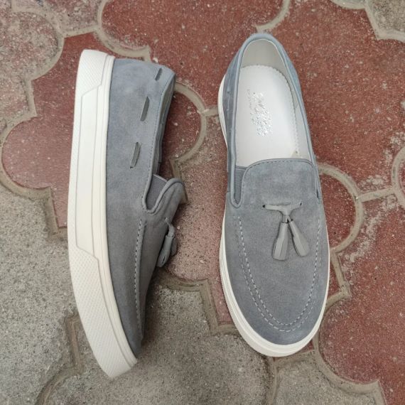 Мокасины на белой подошве серого цвета 45 размер | Зображення 5