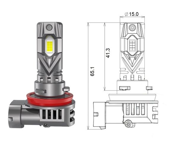 Комплект світлодіодних ламп Qline SA H11 52W 6000K Qline (Small Active) 12V