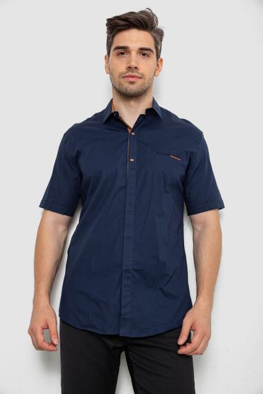 Рубашка мужская однотонная  -уценка, цвет синий, 214R7118-U-5 | Зображення 5