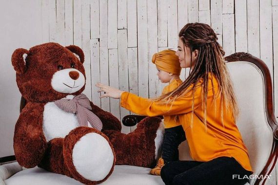 Большая мягкая игрушка мишка Yarokuz Билли 150 см Шоколадный | Зображення 7