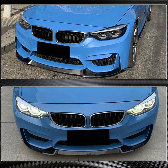 Накладка на передній бампер Lip V8 (для F80, Карбон) для BMW 3 серія F-30/31/34 2012-2019 рр | Зображення 2