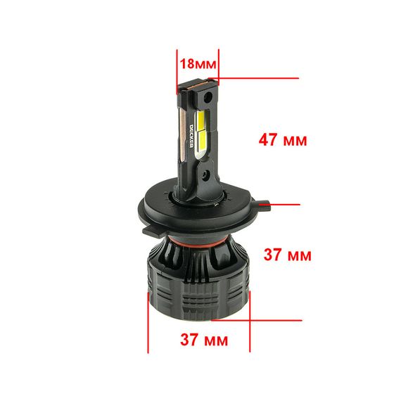 Світлодіодна лампа Decker Led PL-03 5K H4 H/L Can Bus (1 лампа) | Зображення 3