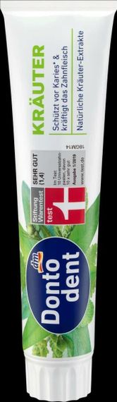 Зубная паста Dontodent Kräuter с травами и цинком, 125 мл. Германия | Зображення 1