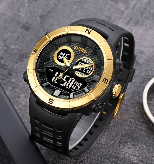 Чоловічий годинник Skmei 2014GDBK Gold-Black | Зображення 3