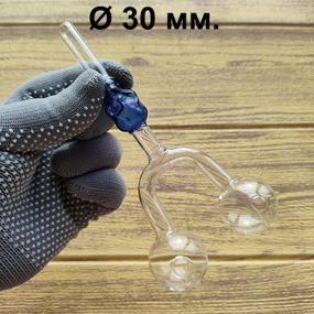 Стеклянная трубка Skull Double Oil Blue