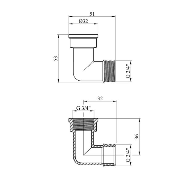 Угольник усиленный LexLine 3/4" ВЗ никелированный НК0120-Вн | Зображення 1
