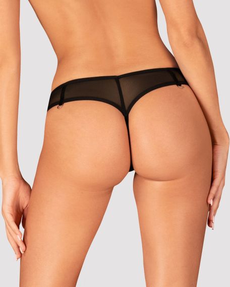 Трусики стринги Obsessive Glandez Черные M/L | Зображення 1
