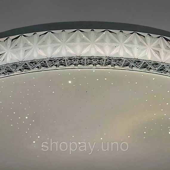 Стельова світлодіодна люстра X-598 50х8х50 см з пультом • Кругла LED-люстра для спальні, кухні, вітальні та сучасного інтер’єру | Зображення 3