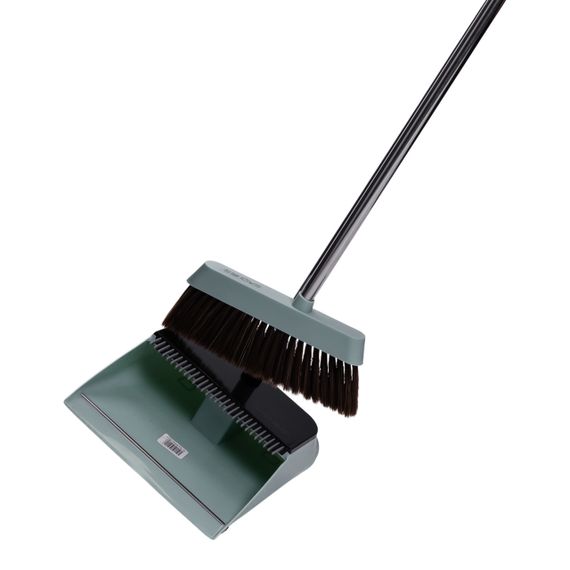 Комплект для прибирання віник (щітка) та совок на довгій ручці 26×24×103 (см) набір совок та щітка для підлоги Зелений | Зображення 5