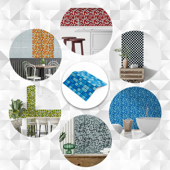 Мозаїка з декоративного скла 298х298х4,5мм Блакитна SW-00002354 | Зображення 5